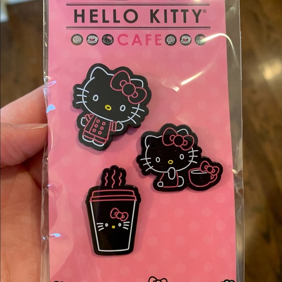 Ships today! Sanrio Hello Kitty Cafe Black and Pink Pins - Picture 2 of 3